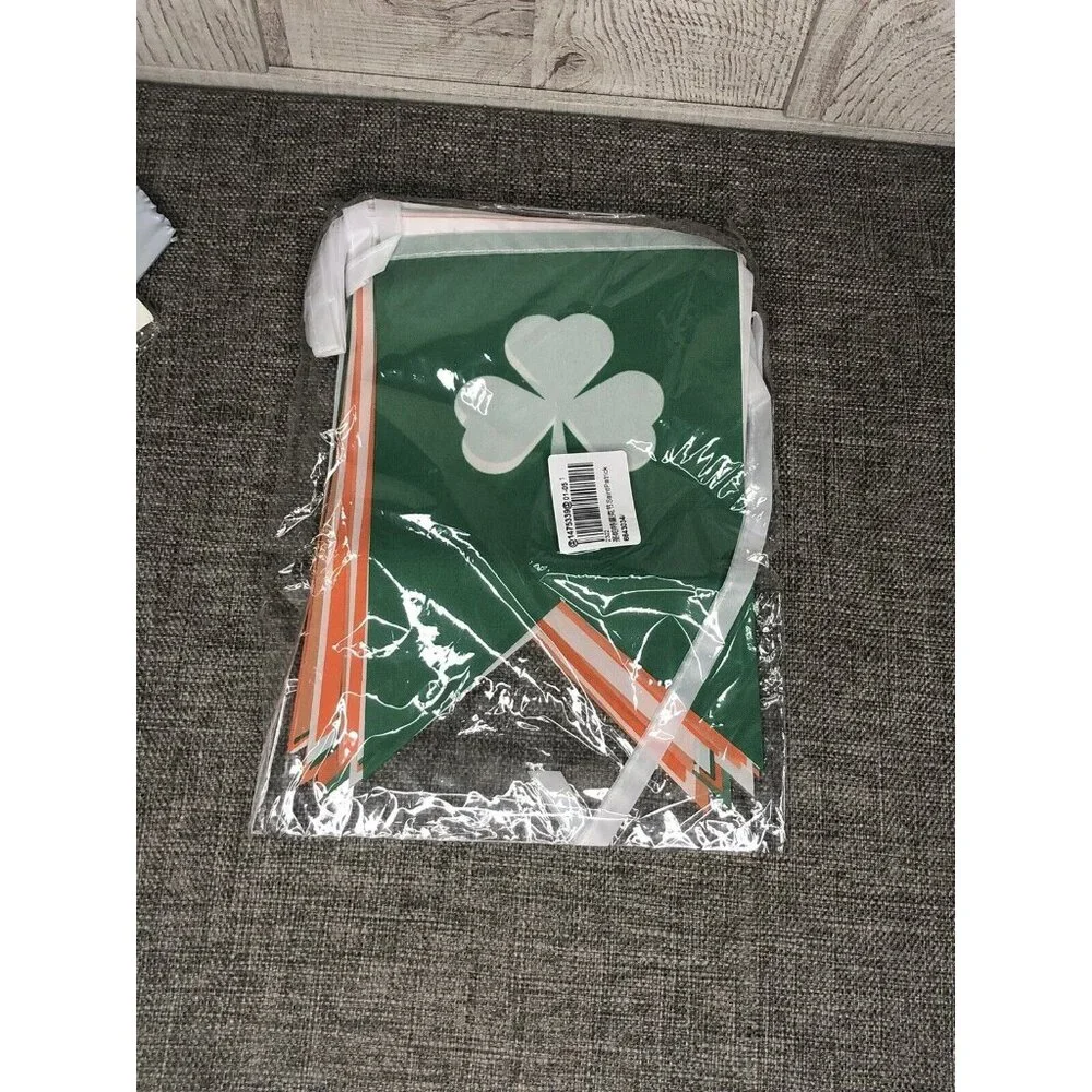 St Patricks Day Hanging Party Green Orange Swirls Banner Decorations Classroom
